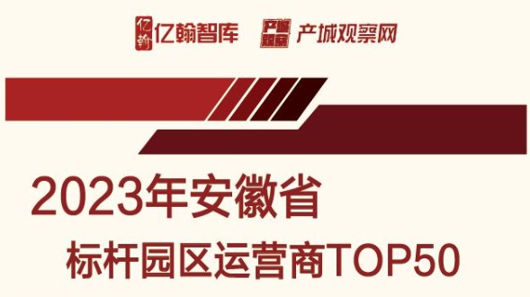 2023安徽省标杆产业园区运营商榜单发布