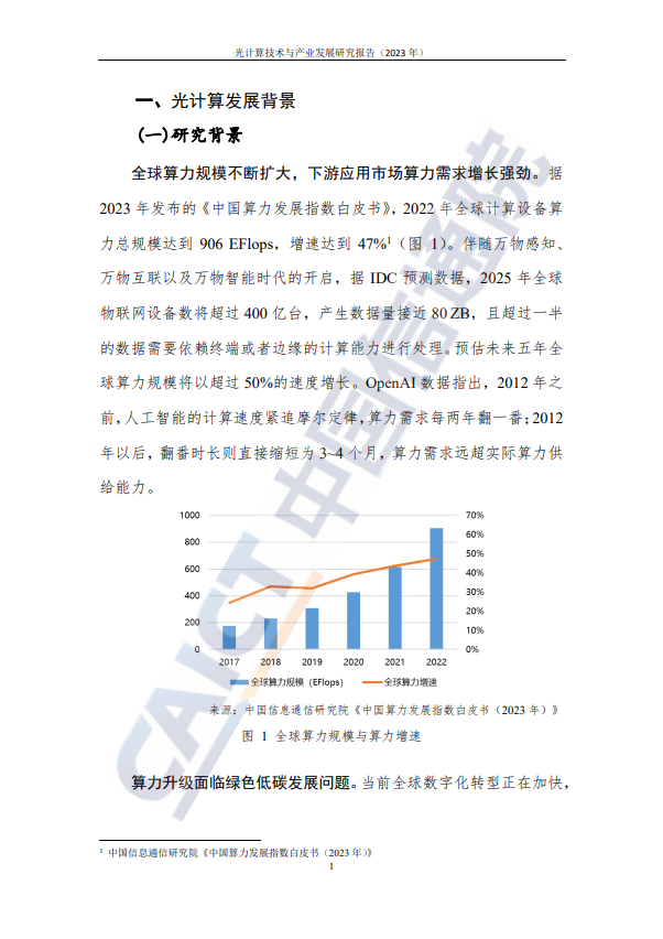 光计算技术与产业发展研究报告(2023 年)