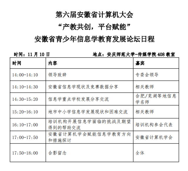 第六届安徽省计算机大会