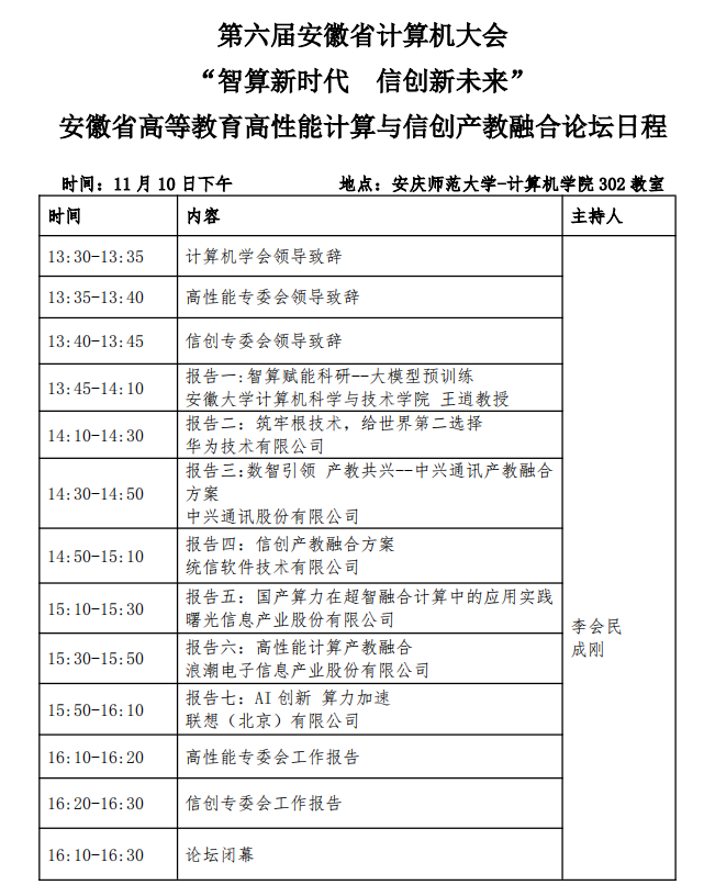 第六届安徽省计算机大会